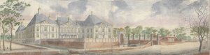 Das Haus in Honselaersdijk und Umgebung, vom Vorplatz aus gesehen von Abraham Beerstraten