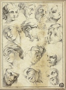 13 Skizzen verschiedener Gesichter