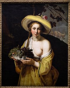 Bergère mit einer Schale Trauben von Abraham Bloemaert