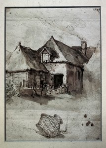 Hütte mit Weidenkorb, späte 16. bis frühe 17. Jahrhundert von Abraham Bloemaert