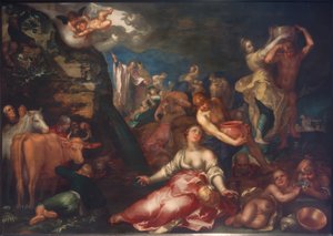 Moses schlägt Wasser aus dem Felsen von Abraham Bloemaert
