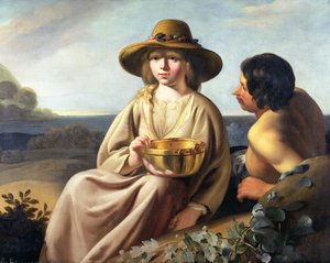 Hirte und Hirtin von Abraham Bloemaert