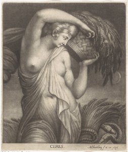 Ceres in einem Kornfeld von Abraham Bloteling