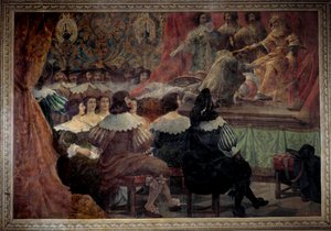 Eine theatralische Darstellung im 17. Jahrhundert im Schloss von Grosbois Gemälde von Abraham Bosse (1602-1676) von Abraham Bosse