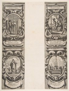 Almanach für 1639: Ludwig XIII. und Anna von Österreich vertrauen das Königreich und den Erben an, 1638 von Abraham Bosse