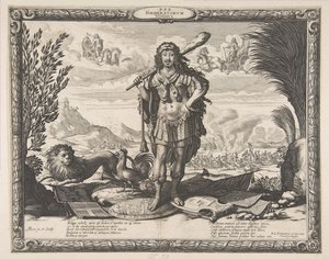 Kriegserklärung an Spanien durch Ludwig XIII: Der König als Herkules, ca. 1635 von Abraham Bosse