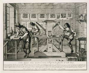 Französische Druckerpresse, 1642