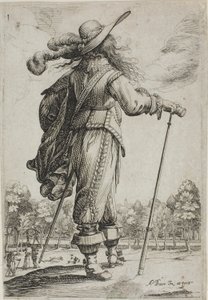 Mann mit Stock, von hinten gesehen, aus Der Garten der französischen Adligen von Abraham Bosse