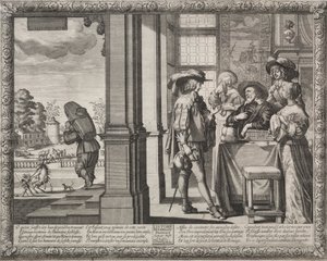 Der verlorene Sohn: Der verlorene Sohn verabschiedet sich von seinen Eltern von Abraham Bosse