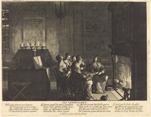 Die klugen Jungfrauen vor dem Feuer von Abraham Bosse