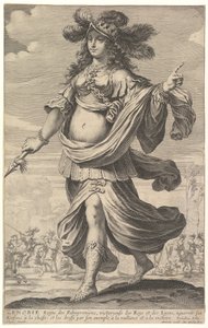Zenobia, eine Illustration aus Pierre Le Moynes La Gallerie des femmes fortes, ca. 1647
