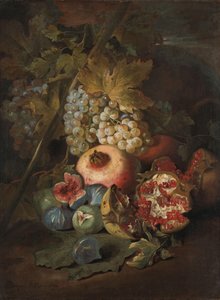 Trauben, Granatäpfel und Feigen in einer Landschaft von Abraham Brueghel