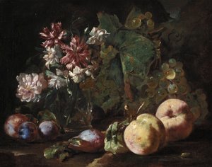 Stillleben mit Früchten und Blumen