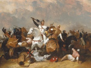 Richard I. in der Schlacht von Ascalon von Abraham Cooper