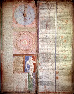 Astrologisches und astronomisches Diagramm. Seite aus dem Katalanischen Atlas von Abraham Cresques von Abraham Cresques