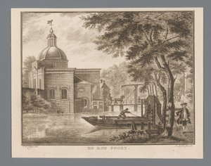 Gezicht op de Koepoort te Leiden von Abraham Delfos