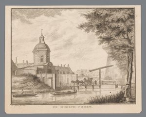 Ansicht des Morspoort in Leiden von Abraham Delfos