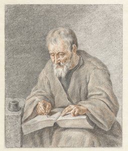 Alter Mann, der in ein Buch schreibt