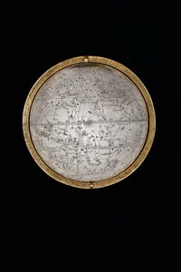 Zwei außergewöhnliche terrestrische und himmlische Globen, getragen von Herkules und Atlas, Augsburg
