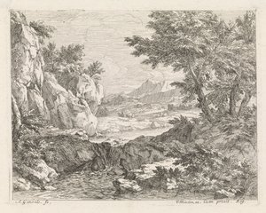 Brachland mit Fluss von Abraham Genoels