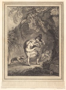 Le coup de vent von Abraham Girardet after Antoine Lebel