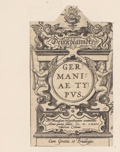 Kartusche mit vier Putti von Abraham Hogenberg