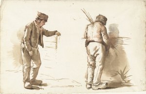Zwei Studien eines stehenden Mannes von Abraham Johannes Ruytenschildt