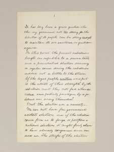 Autographes Manuskript von Lincolns Wahlsieg-Rede als Präsident, gehalten in Washington D.C., aus dem Fenster des Weißen Hauses am Abend des 10. November von Abraham Lincoln