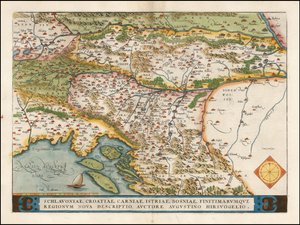 Karte des westlichen Balkans, 1574 von Abraham Ortelius