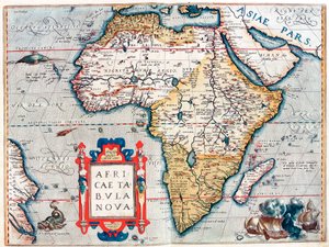 Beschreibung des afrikanischen Kontinents. Geographische Karte aus 