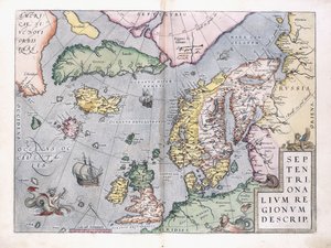 Doppelseitige Karte von Nordeuropa, 1575