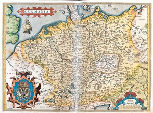 Frankreich (Region: Obernormandie, Picardie, Nord-Pas-de-Calais, Île-de-France, Champagne-Ardenne, Lothringen, Elsass, Burgund, Franche-Comté, Rhône-Alpes), Belgien, Niederlande, Luxemburg, Deutschland, Polen (Woiwodschaft: Westpommern, Pommern, Lebus, Gr von Abraham Ortelius