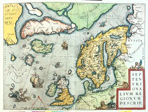Irland, Großbritannien, Island, Norwegen, Schweden, Finnland, Grönland von Abraham Ortelius