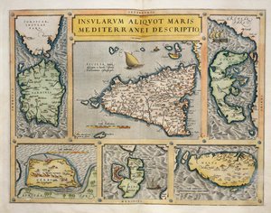 Karte der Mittelmeerinseln von Abraham Ortelius