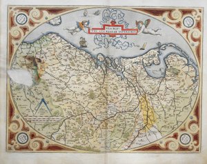 Karte der Niederlande, aus Theatrum Orbis Terrarum von Abraham Ortelius