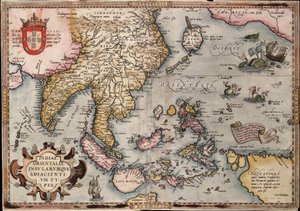 Karte der Ostindien von Ortelius, ca. 1570 von Abraham Ortelius