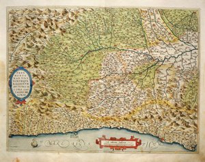 Karte der Region Piemont, Italien, aus Theatrum Orbis Terrarum von Abraham Ortelius