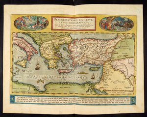 Karte des Römischen Reiches, Theatrvm Orbis Terrarvm, Abraham Ortelius, Antwerpen von Abraham Ortelius