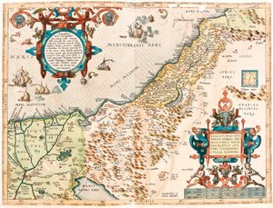 Palestinae sive totius Terrae Promissionis Geographische Karte des Territoriums von Palästina aus „Theatrum Orbis Terrarum“ von Abraham Ortelius (Oertel, Ortell oder Ortel)