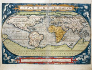 Weltkarte aus Theatrum Orbis Terrarum von Abraham Ortelius