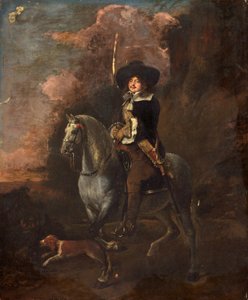 Kavalier auf einem grauen Pferd von Abraham Pietersz. van Kalraet