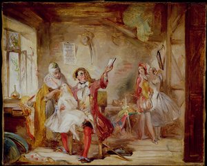 Hinter den Kulissen des Theatre Royal, möglicherweise Ira Frederick Aldridge bei der Probe von Othello, 1862 von Abraham Solomon