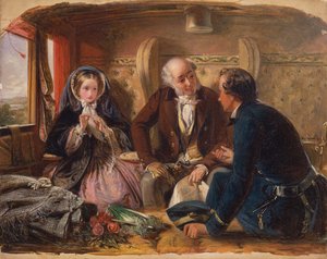 Erste Klasse - Das Treffen. Und beim ersten Treffen verliebt, 1855 von Abraham Solomon