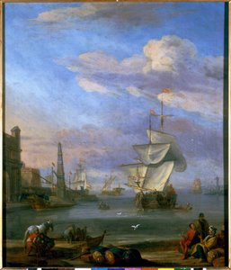 Ein niederländischer Hafen, Gemälde von Abraham Storck von Abraham Storck
