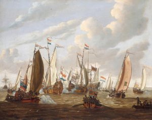 Peter der Große wird von der Holländisch-Ostindischen Kompanie empfangen von Abraham Storck