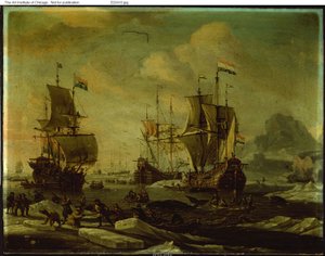 Die niederländische Walfangflotte von Abraham Storck