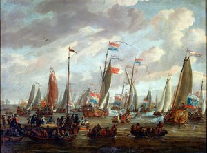 Zar Peter I. besucht England im Januar 1698, frühes 18. Jahrhundert von Abraham Storck