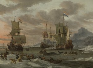Walfanggebiete im Arktischen Ozean von Abraham Storck