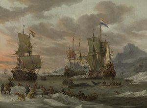 Walfanggebiete im Arktischen Ozean von Abraham Storck