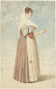 Stehende Frau in italienischer Tracht, nach rechts